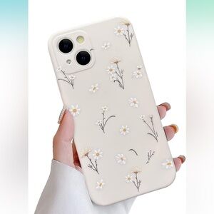 iPhone case for 14,  Silicone with Cute Daisy Flower Design Vintage